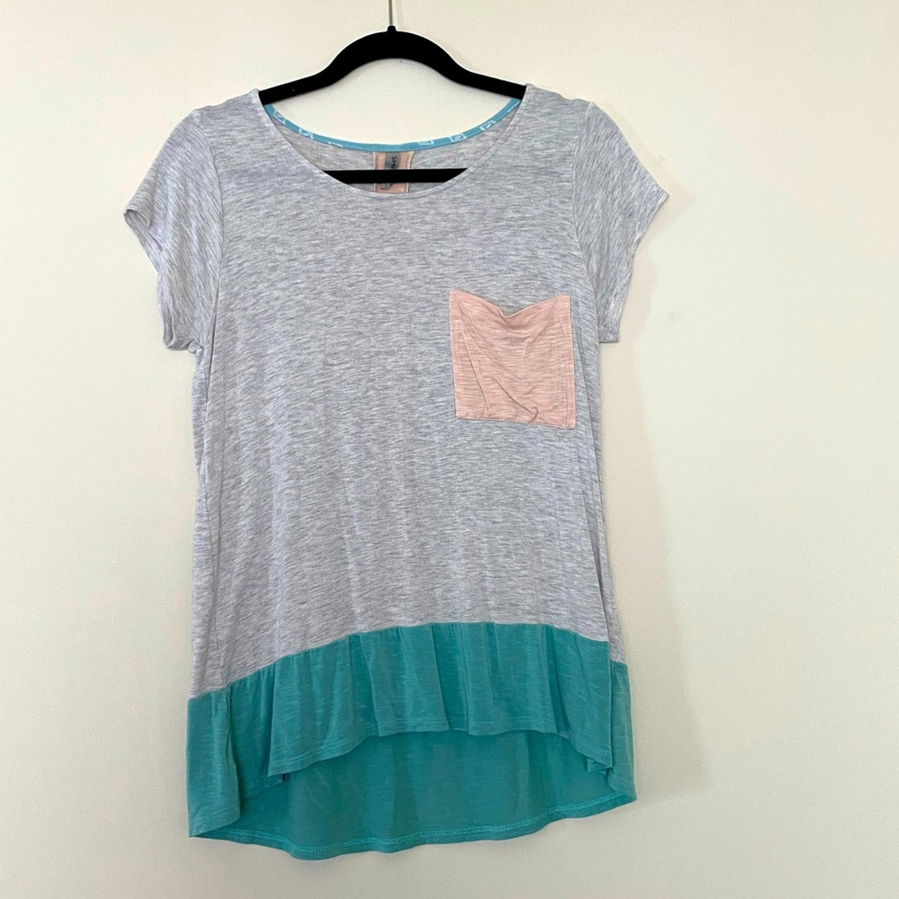 SWEET GREY Color block T shirt